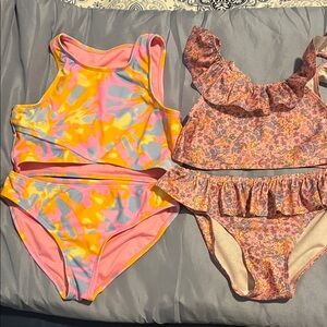 Set of 5 Colorful and Floral Kids' Swimsuit Sets